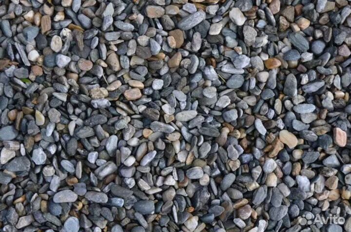 Щебень из гравия. Гравий. Песок