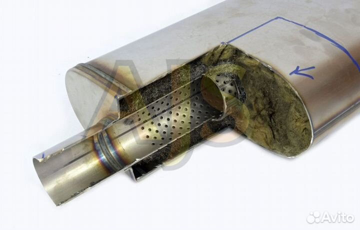 Бочка выхлопная Magnaflow style выхода Y63мм*3 дли