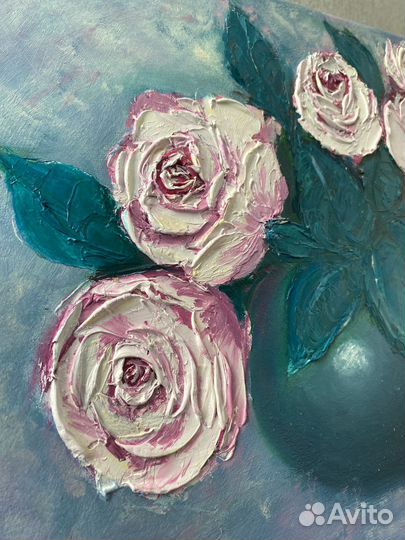 Картина маслом цветы в вазе