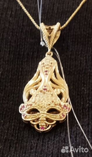 Золотой кулон подвеска с бриллиантами