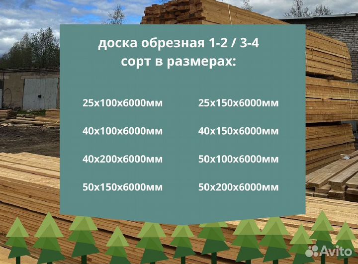 Доска обрезная 1 сорт