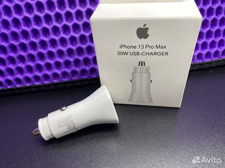 Быстрая зарядка в прикуриватель 20w type-c iPhone