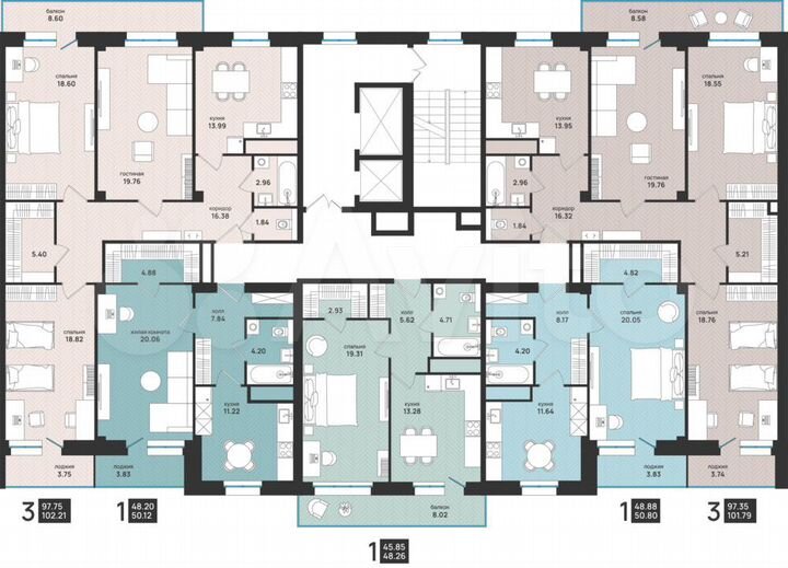 1-к. квартира, 50,1 м², 14/15 эт.