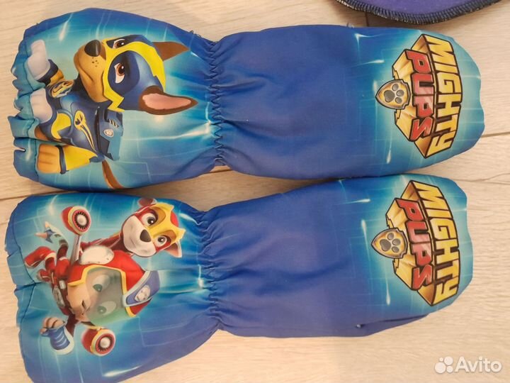 Шапка шлем и варежки- краги Щенячий patrol