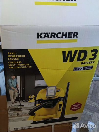 Хозяйственный пылесос новый karcher WD3 Battery