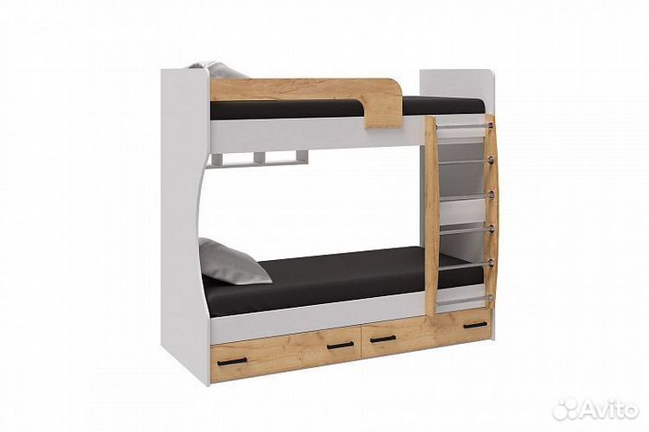 Кровать двухъярусная с ящиками в наличии