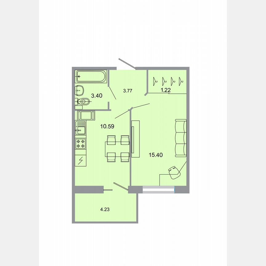 1-к. квартира, 35,9 м², 10/20 эт.