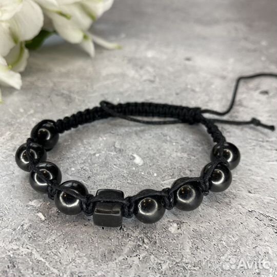 Браслет шамбала из натурально шунгита
