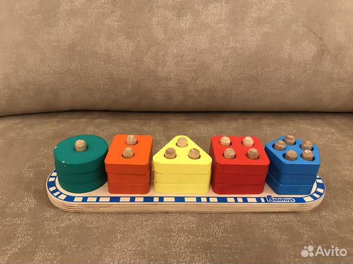 Развивающие игрушки кубики сортер каталка пазлы