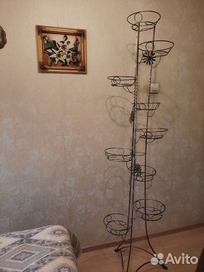 Напольная подставка под цветы,стойка на 9 горшков