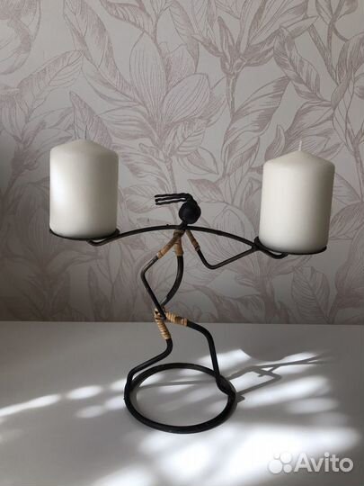 Подсвечник в этно стиле на 2 свечи