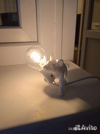 Декоративный светильник крыса с лампочкой