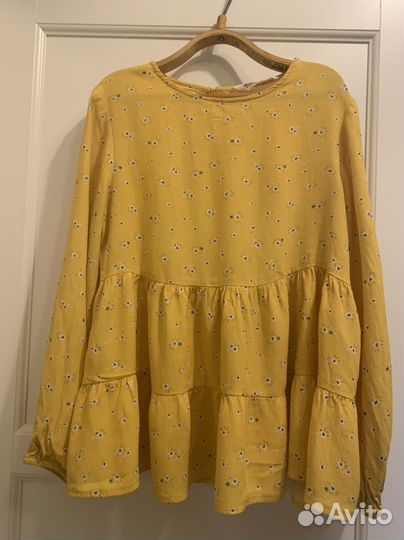 Желтая блуза h&m для девочки 9-10 лет 140 см