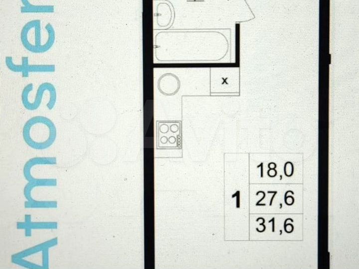 Квартира-студия, 31,6 м², 12/17 эт.