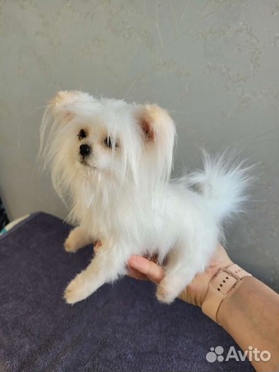 Реалистичная игрушка собака болонка