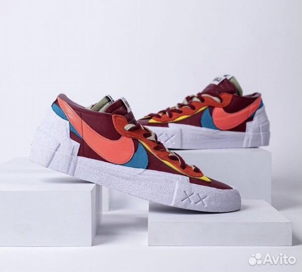 Kaws x Sacai x Nike Blazer Low “Red”