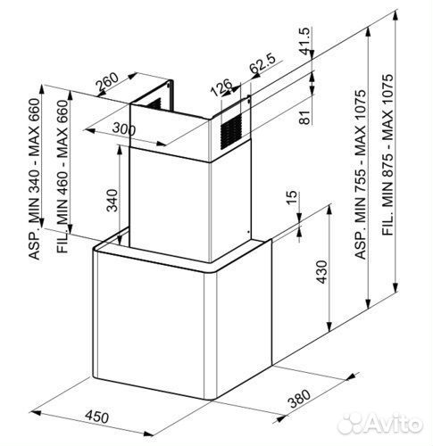 Вытяжка faber celine plus WW/CG matt