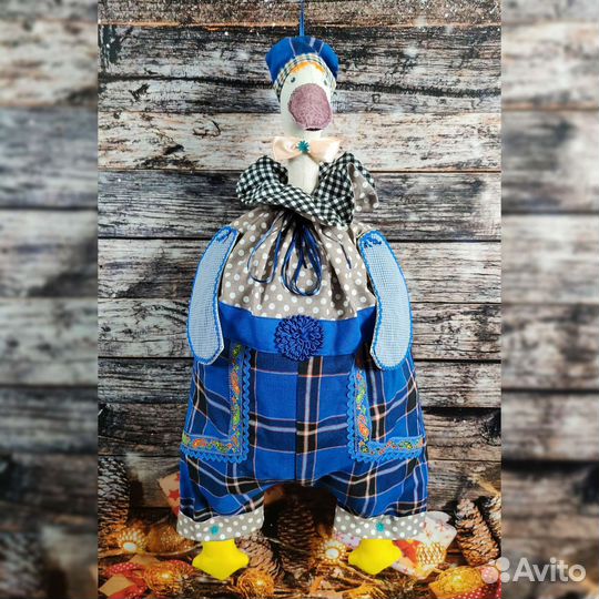 Авторская интерьерная кукла пакетница Гусь