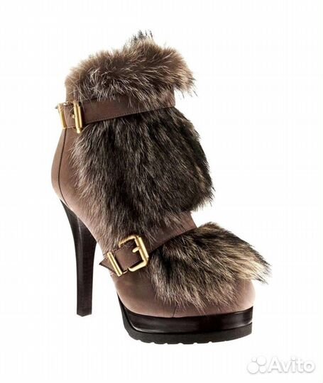 Fendi оригинал ботильоны с натуральным мехом