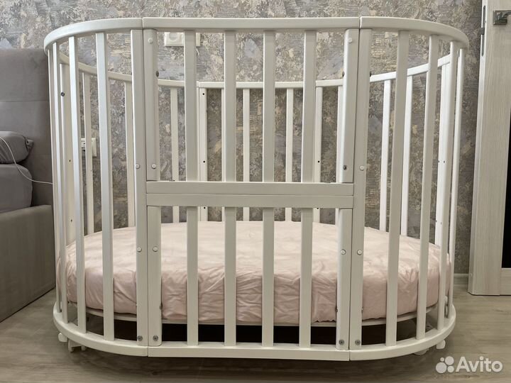 Детская трансфомер кроватка 9 в1, овальная