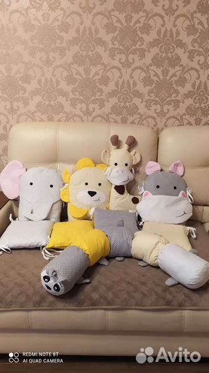 Матрас детский, постельное бельё с бортиками 1600