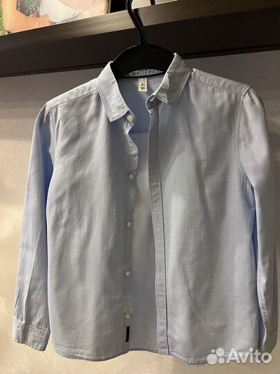 Рубашка школьная голубая