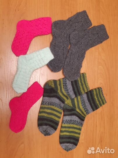 Носки новые, вязаные, теплые, шерстяные