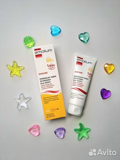 Минеральный защитный крем SPF50 для детей Emolium