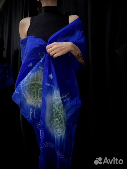 Японский винтажный шарф шибори