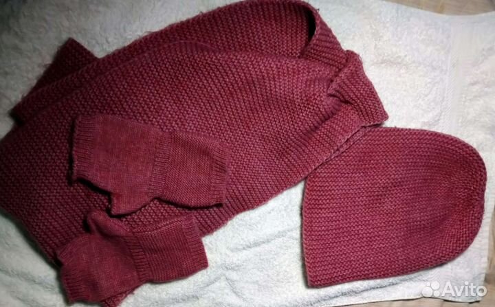 Комплект: шапка, шарф, митенки