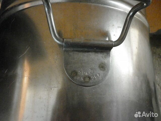 Кастрюля 55 л из пищевой нержавейки 3 мм утолщен