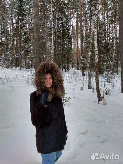 Аренда Норковая шуба с чернобуркой