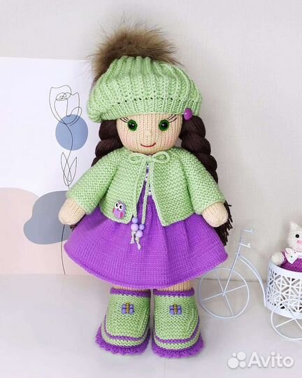 Игрушки связанные спицами. Кукла