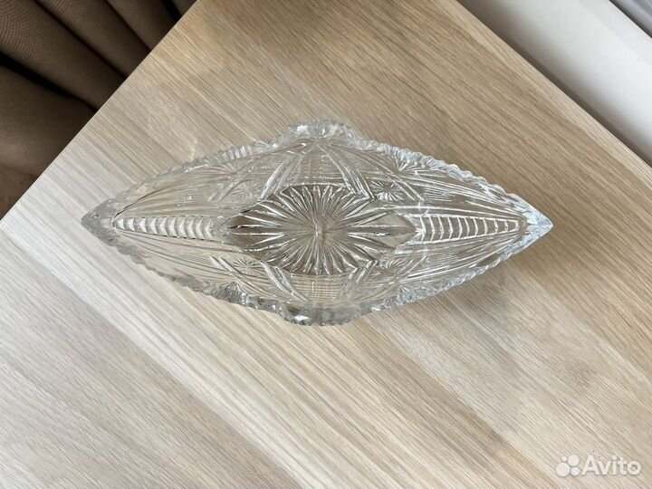 Хрустальный салатник Ладья (Лодочка)