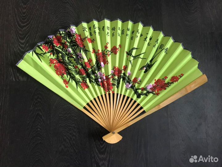 Веер китайский интерьерный большой