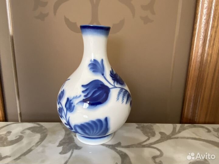 Винтажная ваза Роспись Птичка лфз СССР