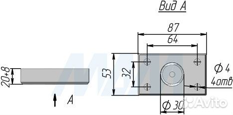 Опора декоративная ADJ1.020.BL H20+8мм черный мато