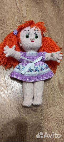 Кукла ручной работы, вязанная