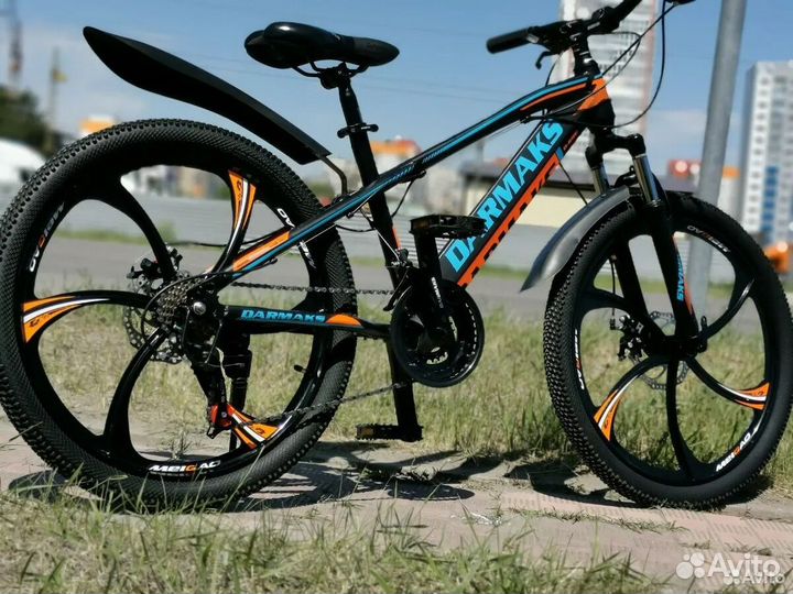 Горный велосипед с литыми Черно-голубой