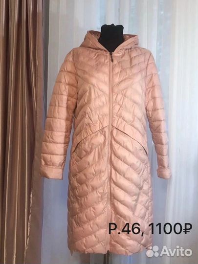Пальто- пуховик, демисезон, тёплая зима