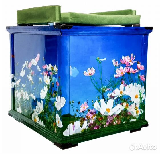 Домик для мелких собак и кошек цветочное поле