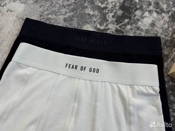 Трусы fear of god boxer briefs белые (2 пары)