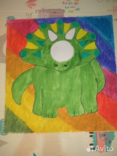 Цифра 6 в стиле дино