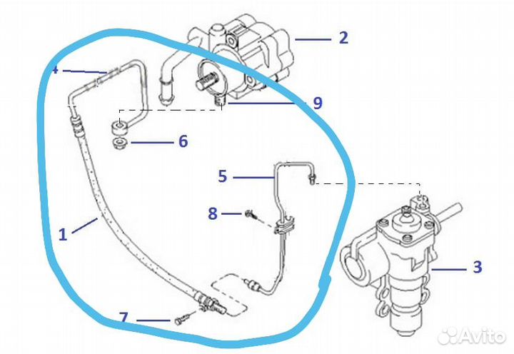 Шланг трубка гур Kia Sportage 1