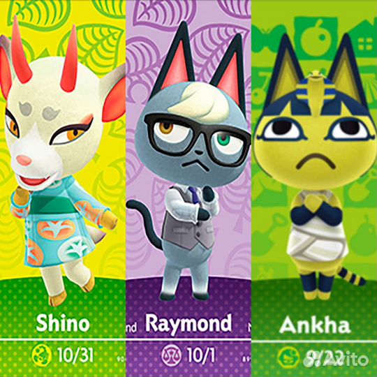 Набор карточек Энимал кроссинг 3 шт