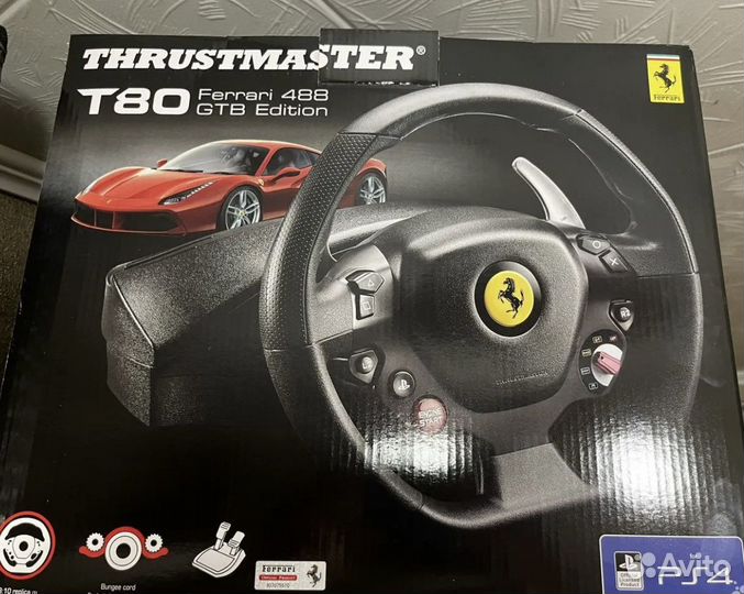 Руль и педали T80 Ferrari для PS4, PS5