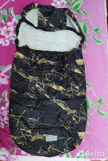 Конверт зимний меховой в коляску 105 см