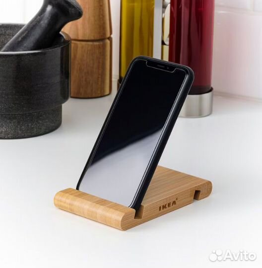 IKEA Бергенес подставка для телефона 13х8см бамбук