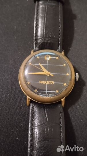 Часы Ракета СССР 584 genuine leather - на ходу