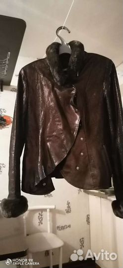 Куртка кожаная лазерная обработка женская 46 разме